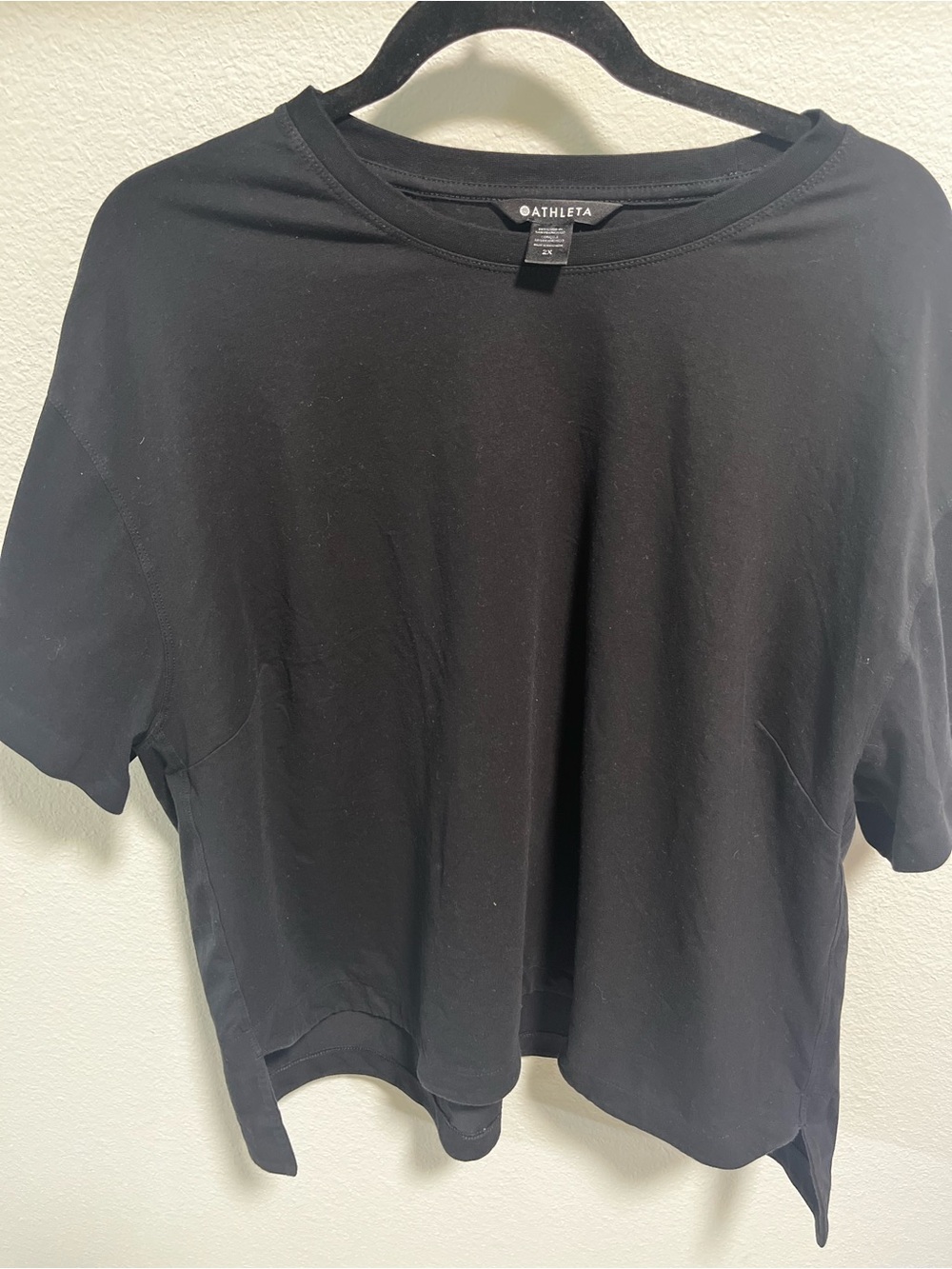 Athleta Black Short Sleeve Crewneck Tee